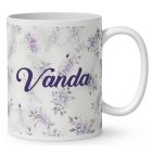 Névvel kérhető - Kedves levendulás manó mintás bögre