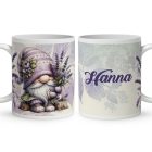 Névvel kérhető - Édes levendulás manó mintás bögre