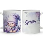 Névvel kérhető - Cuki fekvő levendulás manólány mintás bögre