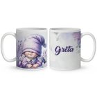 Névvel kérhető - Cuki fekvő levendulás manólány mintás bögre