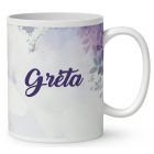 Névvel kérhető - Cuki fekvő levendulás manólány mintás bögre