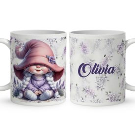   Névvel kérhető - Kalapos levendulás manólány mintás bögre