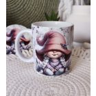 Névvel kérhető - Kalapos levendulás manólány mintás bögre