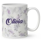 Névvel kérhető - Kalapos levendulás manólány mintás bögre