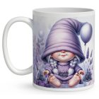 Névvel kérhető - Lufis levendulás manólány mintás bögre