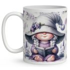 Névvel kérhető - Könyvmoly levendulás manólány mintás bögre