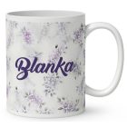 Névvel kérhető - Könyvmoly levendulás manólány mintás bögre