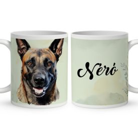   Névvel kérhető - Belga juhászkutya portré mintás bögre