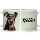 Névvel kérhető - Dobermann portré mintás bögre