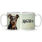 Névvel kérhető - Dobermann portré mintás bögre