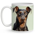 Névvel kérhető - Dobermann portré mintás bögre
