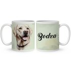 Névvel kérhető - Fehér labrador portré mintás bögre