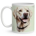 Névvel kérhető - Fehér labrador portré mintás bögre