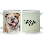Névvel kérhető - Angol bulldog portré mintás bögre