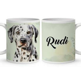 Névvel kérhető - Dalmata portré mintás bögre