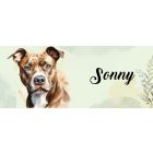 Névvel kérhető - Barna Amerikai Pitbull terrier portré mintás bögre