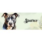 Névvel kérhető - Szürke Amerikai Pitbull terrier portré mintás bögre