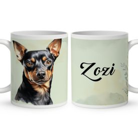 Névvel kérhető - Pincser portré mintás bögre