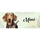 Névvel kérhető - Barna rövidszőrű tacskó portré mintás bögre