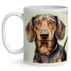 Névvel kérhető - Barna rövidszőrű tacskó portré mintás bögre