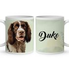 Névvel kérhető - Barna angol springer spániel portré mintás bögre