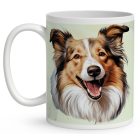 Névvel kérhető - Shetlandi juhászkutya portré mintás bögre