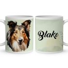 Névvel kérhető - Skót juhászkutya portré mintás bögre