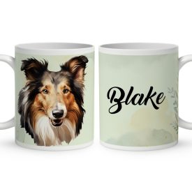   Névvel kérhető - Skót juhászkutya portré mintás bögre