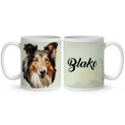 Névvel kérhető - Skót juhászkutya portré mintás bögre