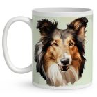 Névvel kérhető - Skót juhászkutya portré mintás bögre