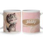 Kérd a Neveddel - Cica egér barátság mintás bögre