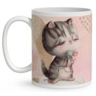 Kérd a Neveddel - Cica egér barátság mintás bögre