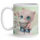 Kérd a Neveddel - Cica egér barátság mintás bögre