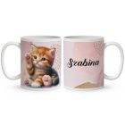 Kérd a Neveddel - Cuki tapis vörös cicus mintás bögre