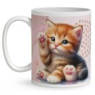 Kérd a Neveddel - Cuki tapis vörös cicus mintás bögre