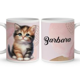 Kérd a Neveddel - Cuki tarka cicus mintás bögre