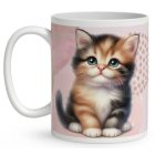 Kérd a Neveddel - Cuki tarka cicus mintás bögre