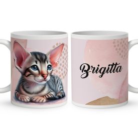 Kérd a Neveddel - Cuki devon cicus mintás bögre