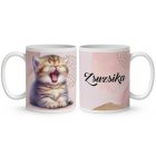 Kérd a Neveddel - Ásító cuki cicus mintás bögre