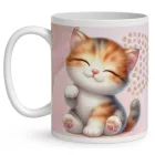 Kérd a Neveddel - Kawaii cuki cica mintás bögre