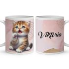 Kérd a Neveddel - Pacsis vörös cicus mintás bögre