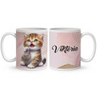 Kérd a Neveddel - Pacsis vörös cicus mintás bögre