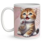 Kérd a Neveddel - Pacsis vörös cicus mintás bögre