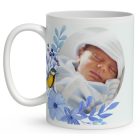 Egyedi, fényképes bögre - Hello - Újszülött kisfiú mintás bögre