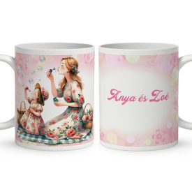   Kérd a neveddel - Anya és lánya buborékfújás mintás bögre