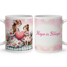 Kérd a neveddel - Anya és lánya buborékfújás mintás bögre