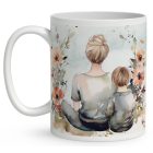 Kérd a neveddel - Anya és kicsi fia mintás bögre