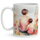 Kérd a neveddel - Anya és kicsi fia mintás bögre