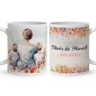 Kérd a neveddel - Anya és két fia mintás bögre