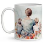 Kérd a neveddel - Anya és két fia mintás bögre